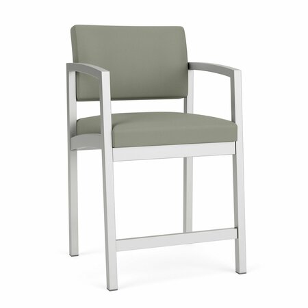 LESRO Lenox Steel Hip Chair Metal Frame, Silver, OH Eucalyptus Upholstery LS1161